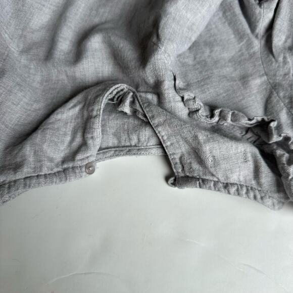 KIABI Gray Ruffle Flannel Blouse - Size 8 - Long Sleeve - Picture 4 of 4